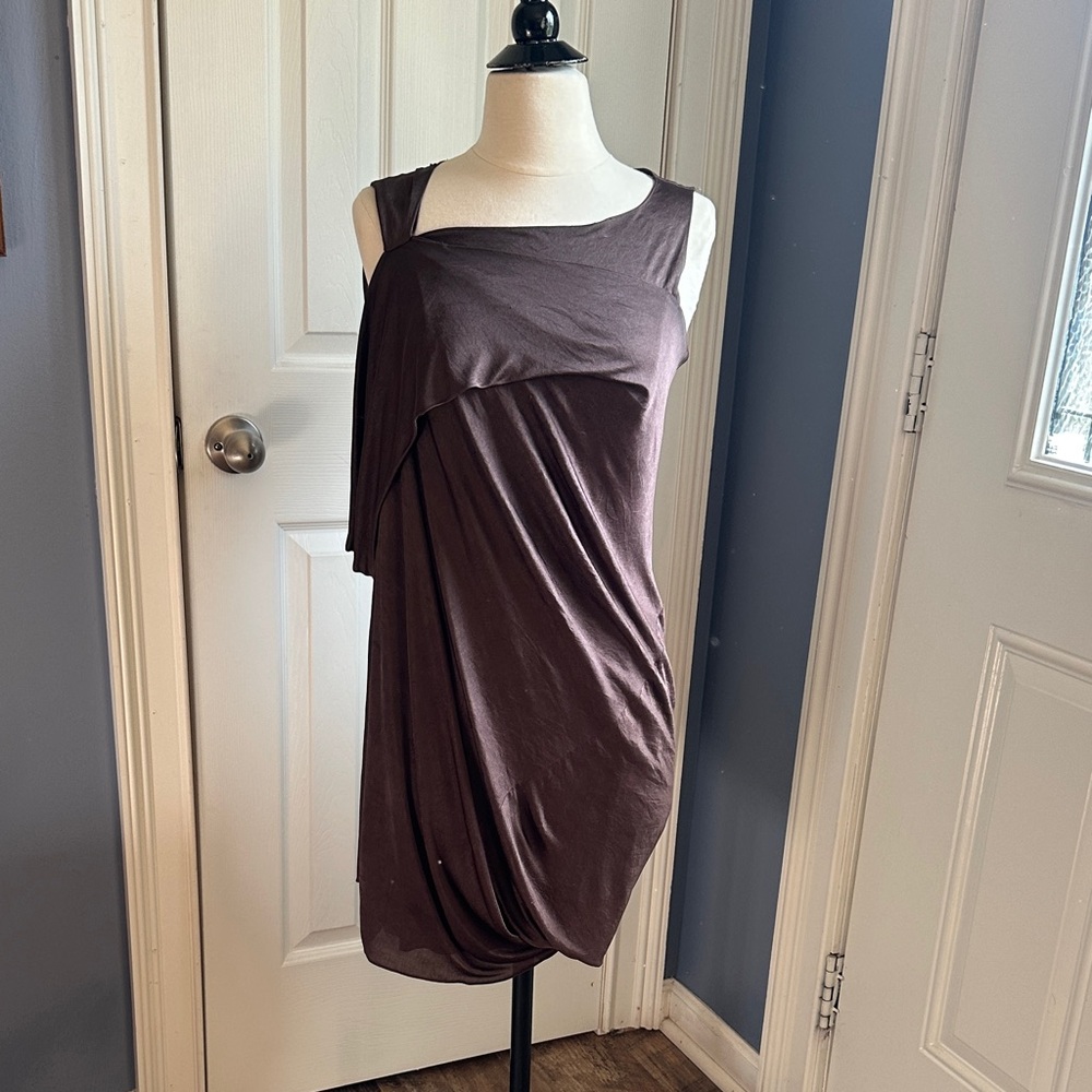 BCBGMaxAzria Asymmetrical Brown Dress